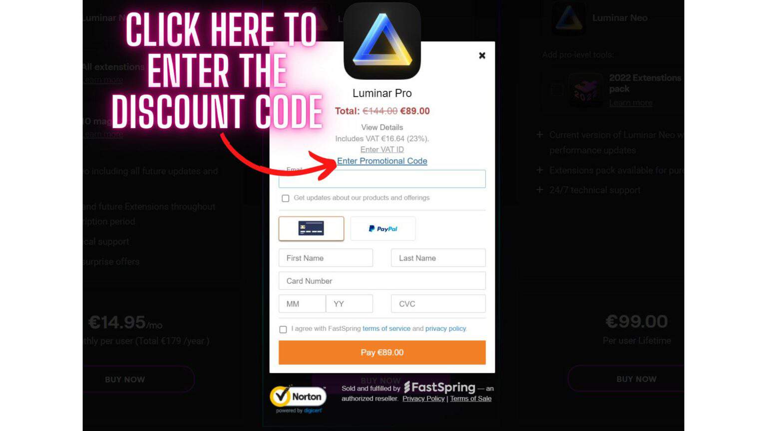 luminar neo code