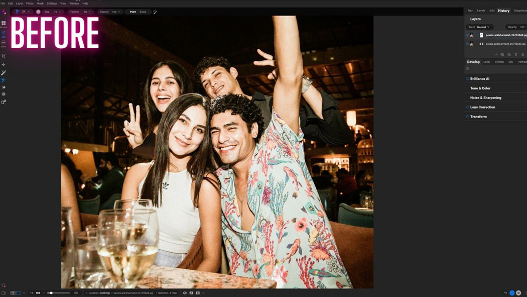 5 people celebrating at a party